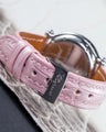 Bespoke Watch Strap in Baby Pink Crocodile