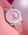 Bespoke Watch Strap in Baby Pink Crocodile