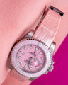 Bespoke Watch Strap in Baby Pink Crocodile