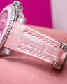 Bespoke Watch Strap in Baby Pink Crocodile