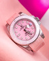 Bespoke Watch Strap in Baby Pink Crocodile