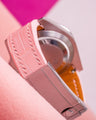 Bespoke Watch Strap in Baby Pink Crocodile