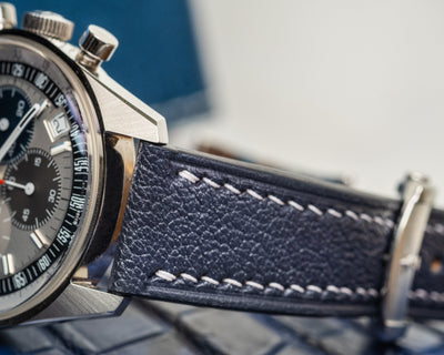 Bespoke Watch Strap in Navy Blue Chevre