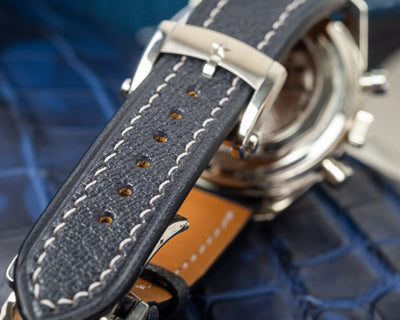 Bespoke Watch Strap in Navy Blue Chevre