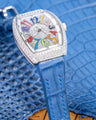 Bespoke Watch Strap in Baby Blue Himalayan Crocodile