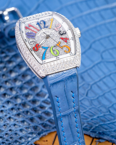 Bespoke Watch Strap in Baby Blue Himalayan Crocodile
