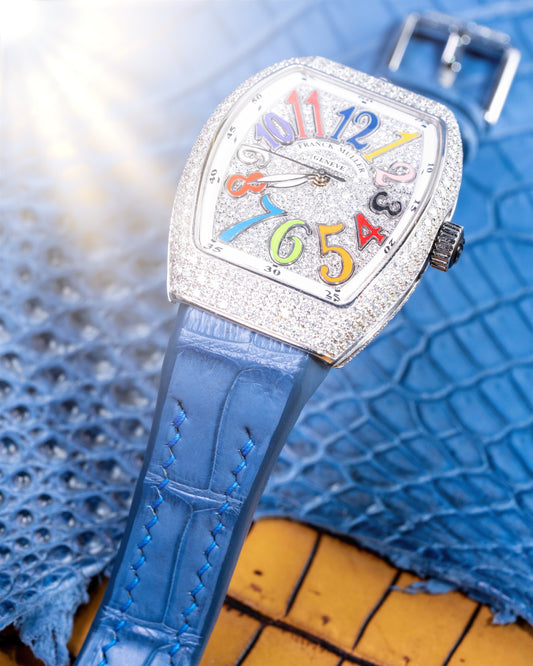 Bespoke Watch Strap in Baby Blue Himalayan Crocodile