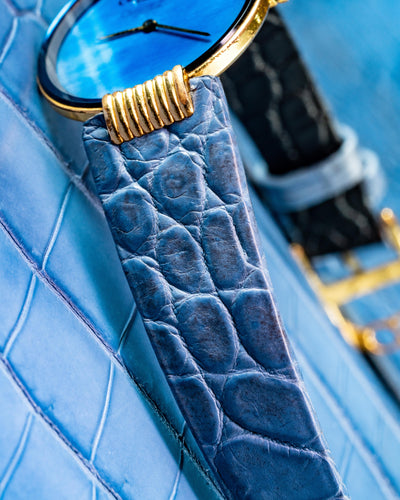 Bespoke Watch Strap in Baby Blue Himalayan Crocodile