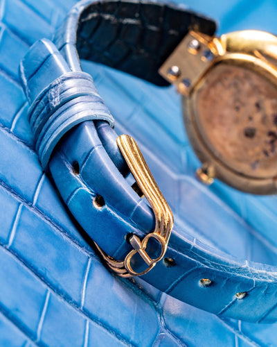 Bespoke Watch Strap in Baby Blue Himalayan Crocodile