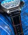 Bespoke Watch Strap in Black Crocodile