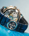 Bespoke Watch Strap in 2 Tone Navy Blue Crocodile
