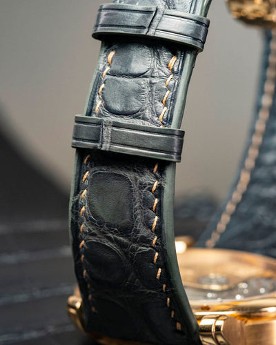 Bespoke Watch Strap in Graphite Grey Alligator