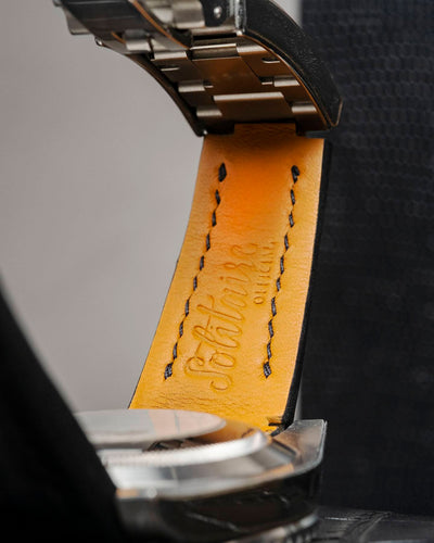 Bespoke Watch Strap in Black Crocodile