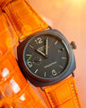 Bespoke Watch Strap in Volcanic Orange Alligator