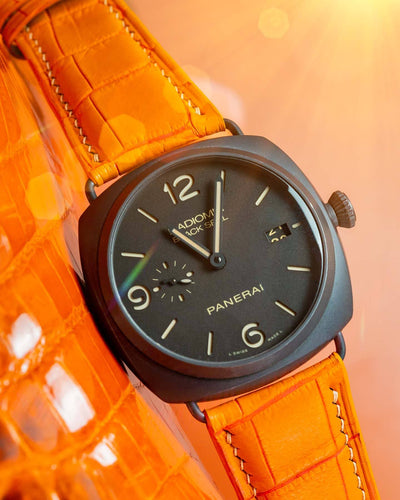 Bespoke Watch Strap in Volcanic Orange Alligator