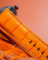 Bespoke Watch Strap in Volcanic Orange Alligator