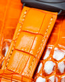 Bespoke Watch Strap in Volcanic Orange Alligator