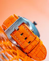 Bespoke Watch Strap in Volcanic Orange Alligator