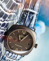 Bespoke Watch Strap in Tainted Blue Snowflake Crocodile