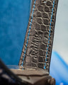 Bespoke Watch Strap in Tainted Blue Snowflake Crocodile
