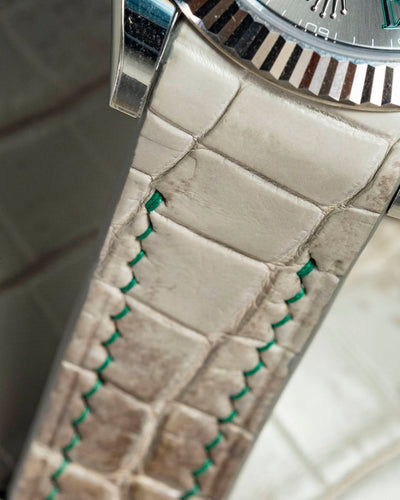 Bespoke Watch Strap in Grey Himalayan Crocodile