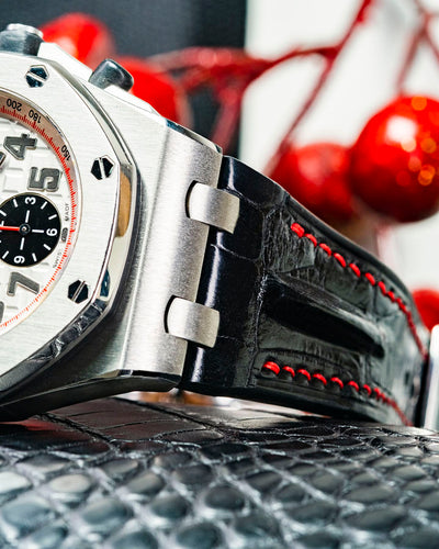 Bespoke Watch Strap in Black Crocodile