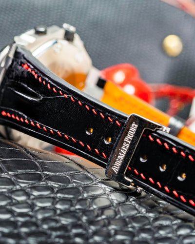 Bespoke Watch Strap in Black Crocodile