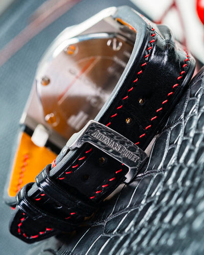 Bespoke Watch Strap in Black Crocodile