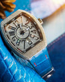 Bespoke Watch Strap in Miami Blue Crocodile