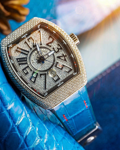 Bespoke Watch Strap in Miami Blue Crocodile