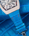 Bespoke Watch Strap in Miami Blue Crocodile