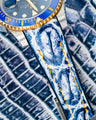 Bespoke Watch Strap in Tainted Blue Snowflake Crocodile