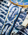 Bespoke Watch Strap in Tainted Blue Snowflake Crocodile