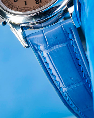 Bespoke Watch Strap in Baby Blue Himalayan Crocodile
