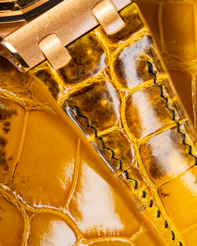 Bespoke Watch Strap in Yellow Himalayan Crocodile