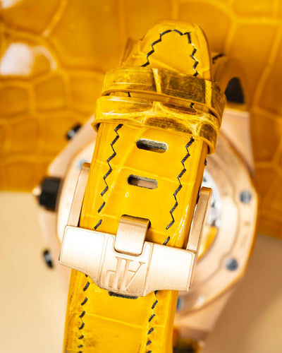Bespoke Watch Strap in Yellow Himalayan Crocodile
