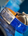 Bespoke Watch Strap in Electric Blue Crocodile