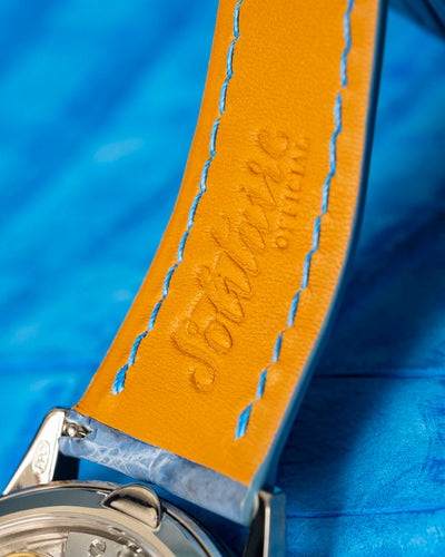 Bespoke Watch Strap in Baby Blue Himalayan Crocodile