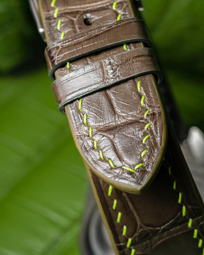 Bespoke Watch Strap in Juniper Green Alligator