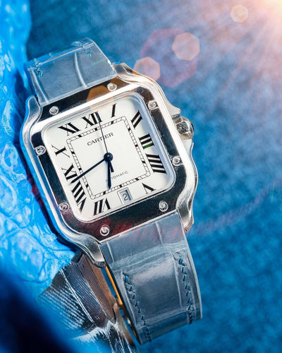 Bespoke Watch Strap in Icy Blue Alligator
