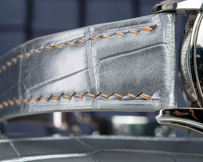 Bespoke Watch Strap in Metallic Silver Alligator