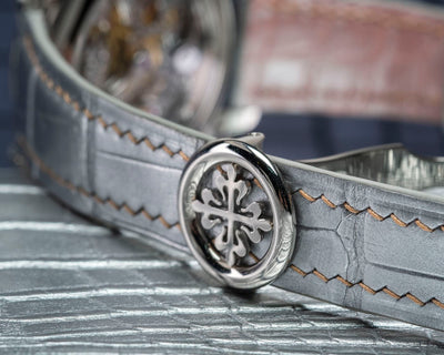 Bespoke Watch Strap in Metallic Silver Alligator