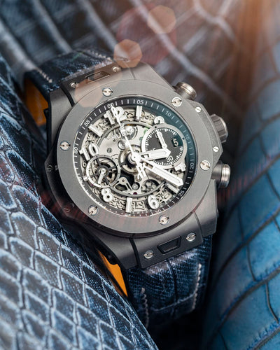 Bespoke Watch Strap in Denim Crocodile