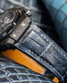 Bespoke Watch Strap in Denim Crocodile