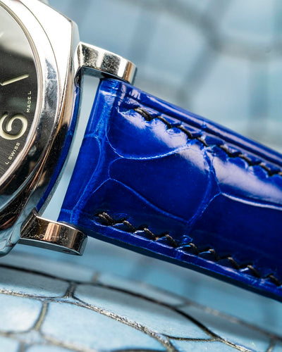 Bespoke Watch Strap in Electric Blue Crocodile
