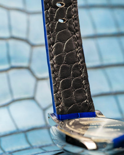 Bespoke Watch Strap in Electric Blue Crocodile
