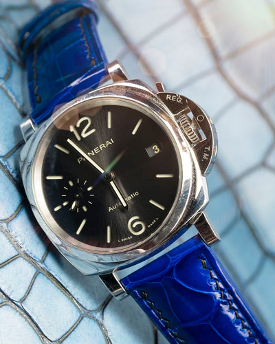 Bespoke Watch Strap in Electric Blue Crocodile