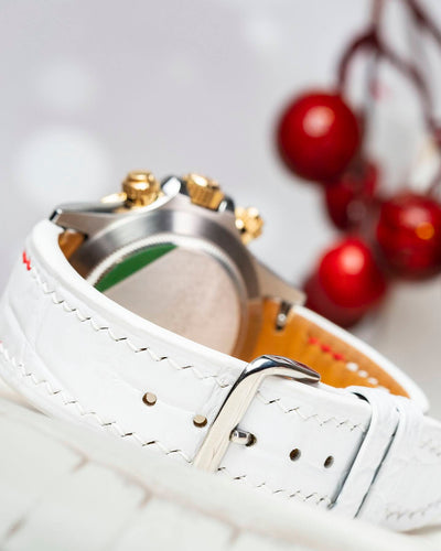 Bespoke Watch Strap in White Crocodile