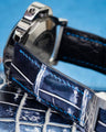 Bespoke Watch Strap in Tainted Blue Snowflake Crocodile