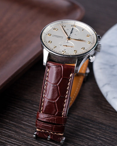 Bespoke Watch Strap in Reddish Brown Crocodile